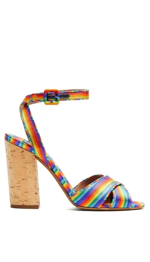 Tabitha Simmons Connie Rainbow Stripe Silk