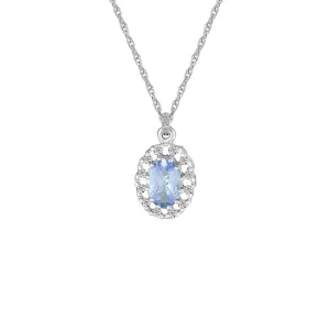 Tanzanite and Diamond Fashion Pendant in 10K White Gold