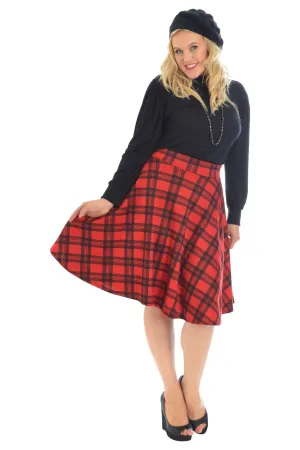 Tartan Elastic Waist Skirt – Flared Skater Style