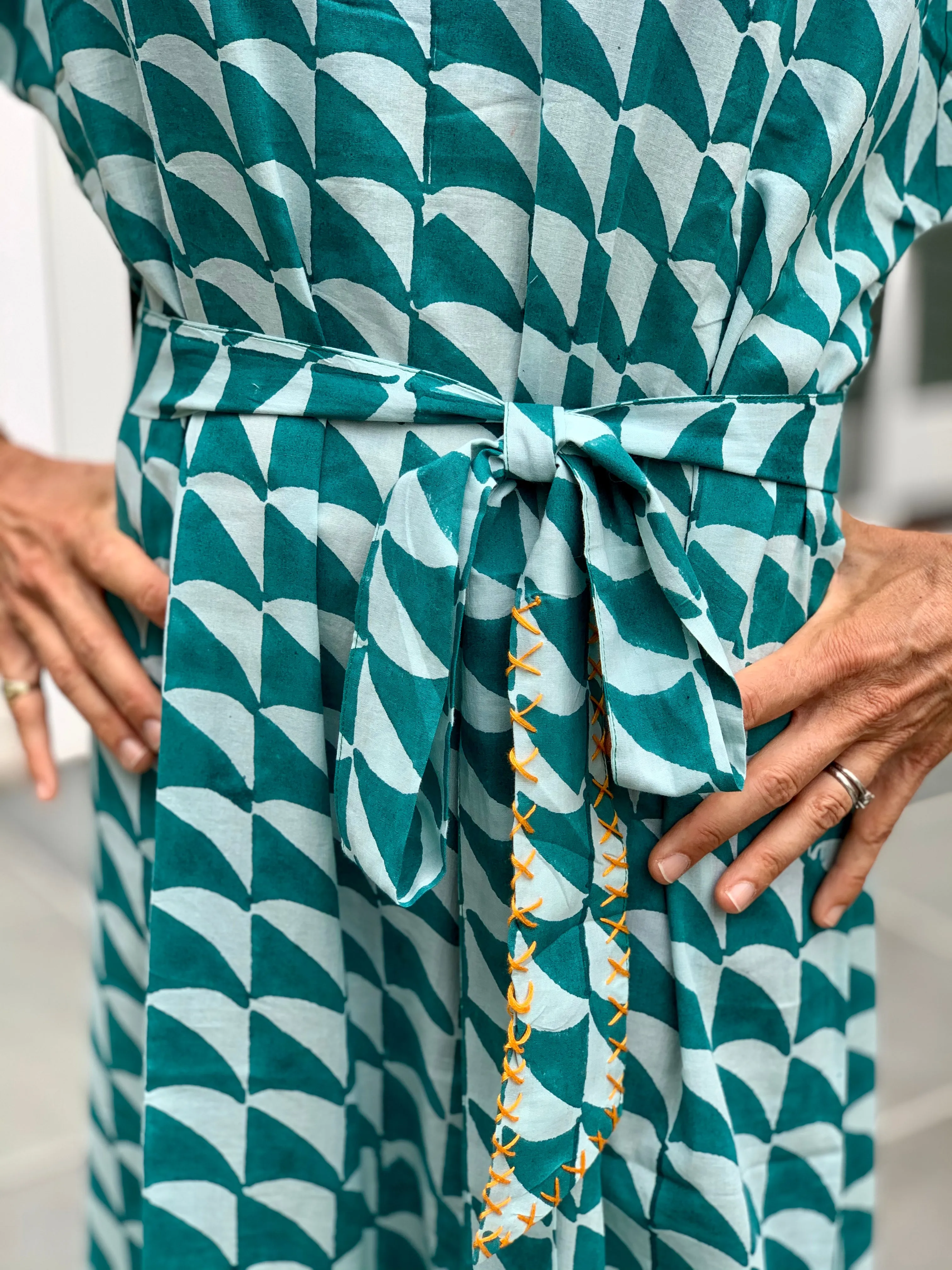 Teal Shark Sundress / Long Kaftan