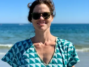 Teal Shark Sundress / Long Kaftan
