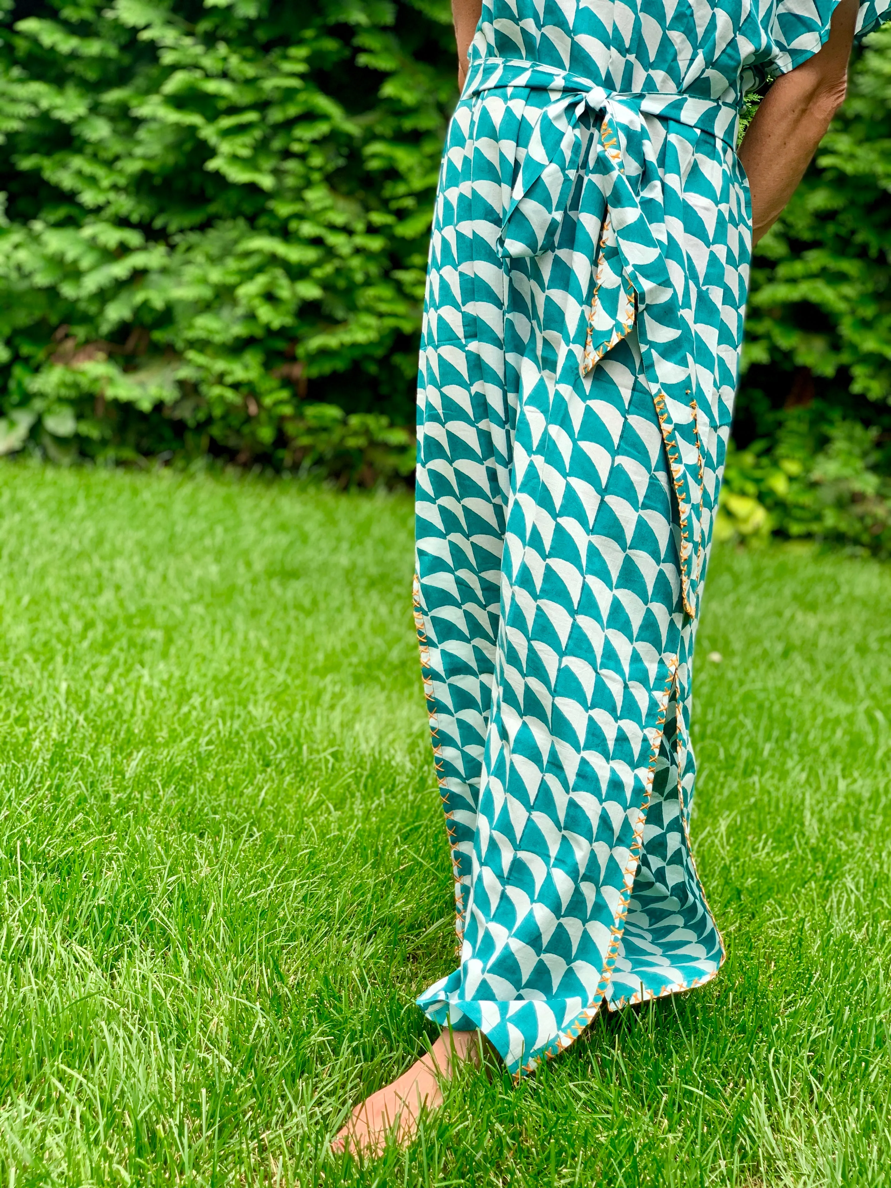 Teal Shark Sundress / Long Kaftan