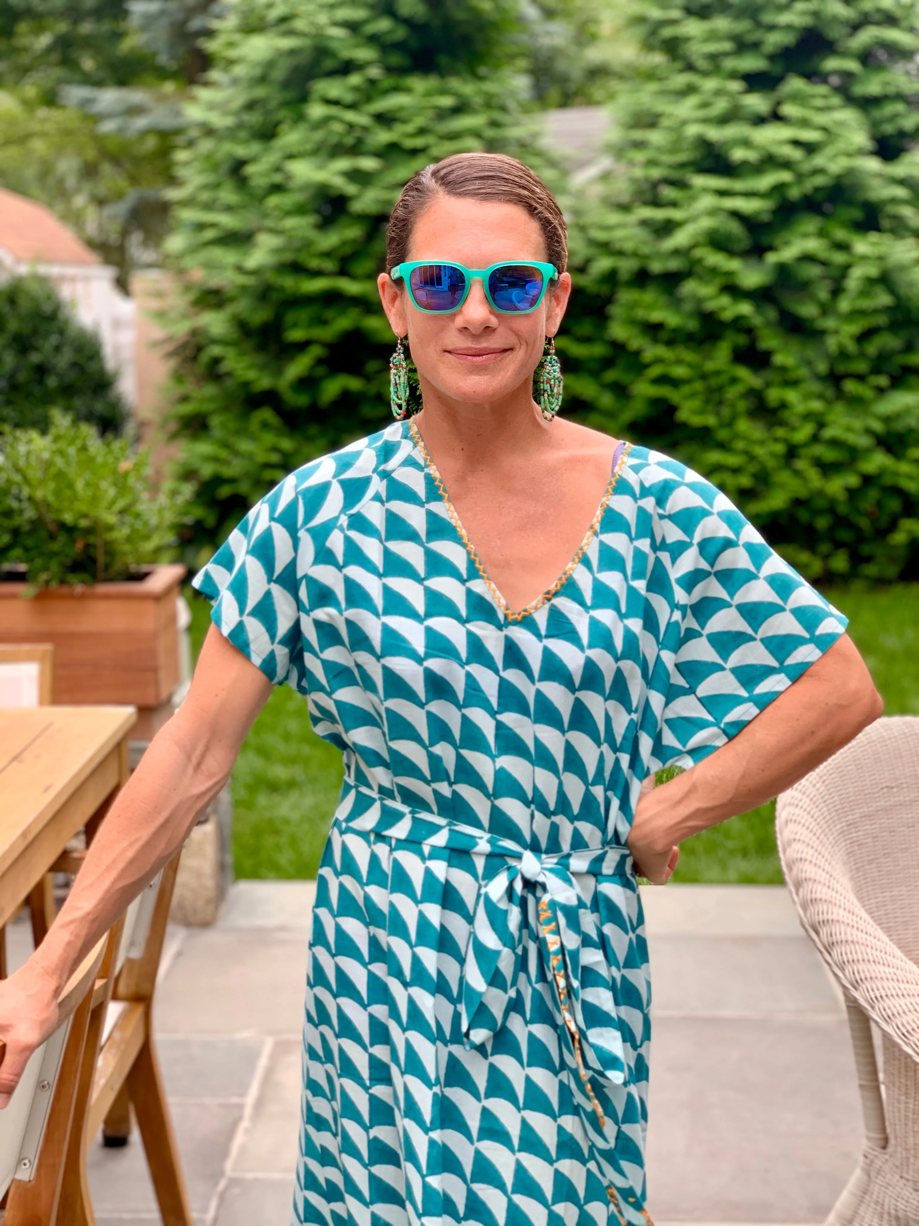 Teal Shark Sundress / Long Kaftan
