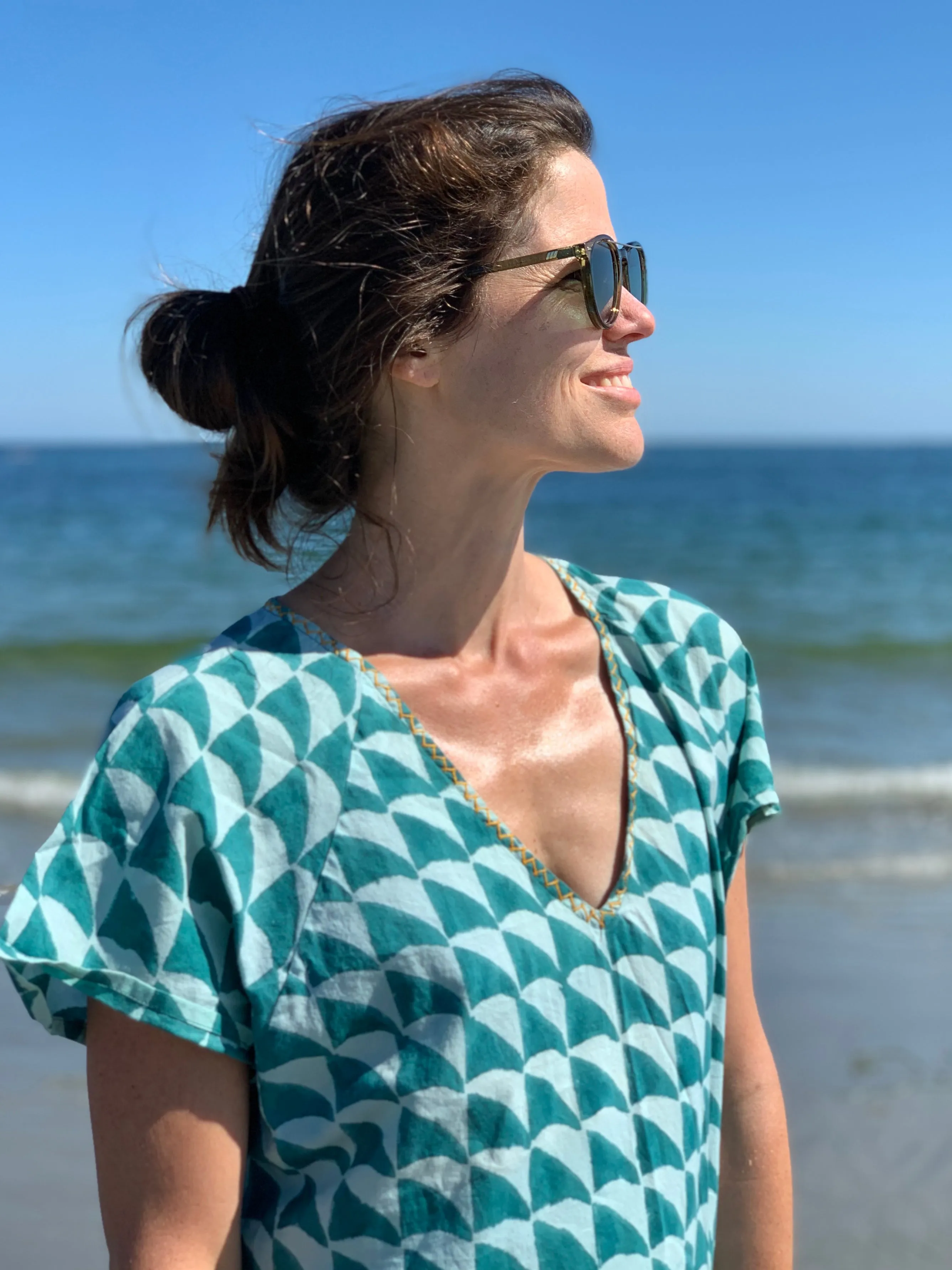 Teal Shark Sundress / Long Kaftan