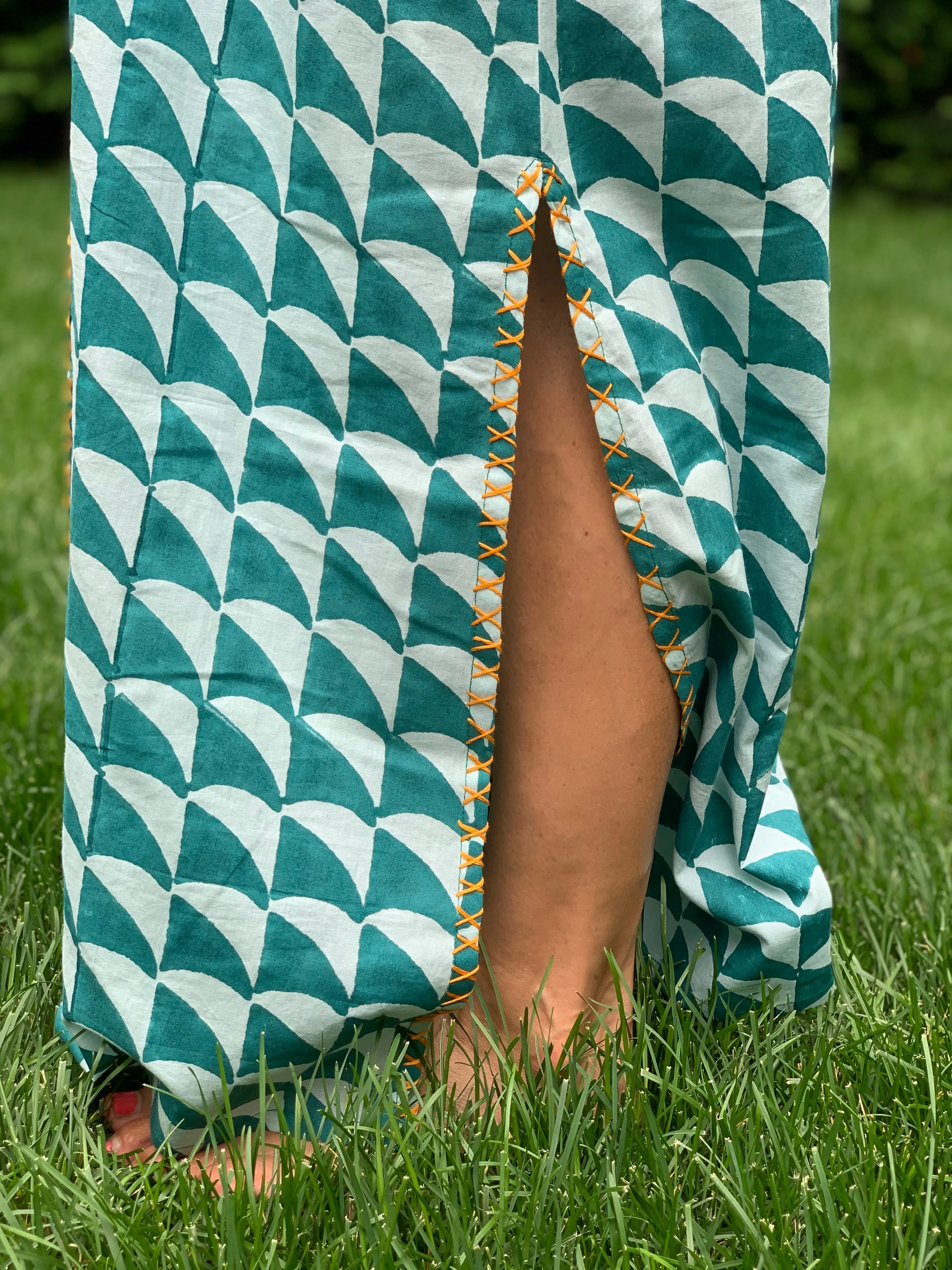 Teal Shark Sundress / Long Kaftan