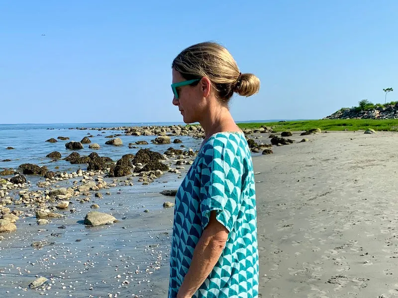 Teal Shark Sundress / Long Kaftan