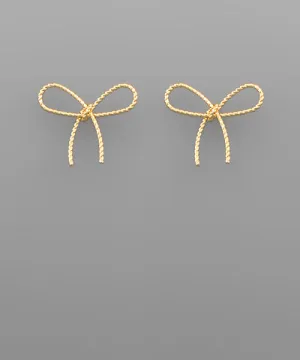 Textured Wire Bow Earrings