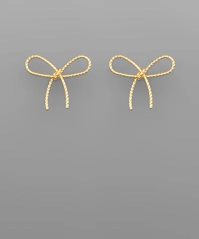 Textured Wire Bow Earrings
