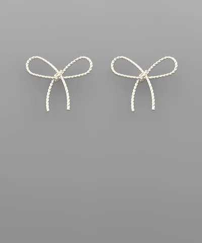Textured Wire Bow Earrings