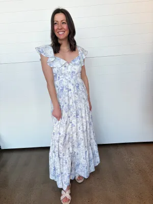 The Annabella Ruffle Sleeve Floral Maxi Dress