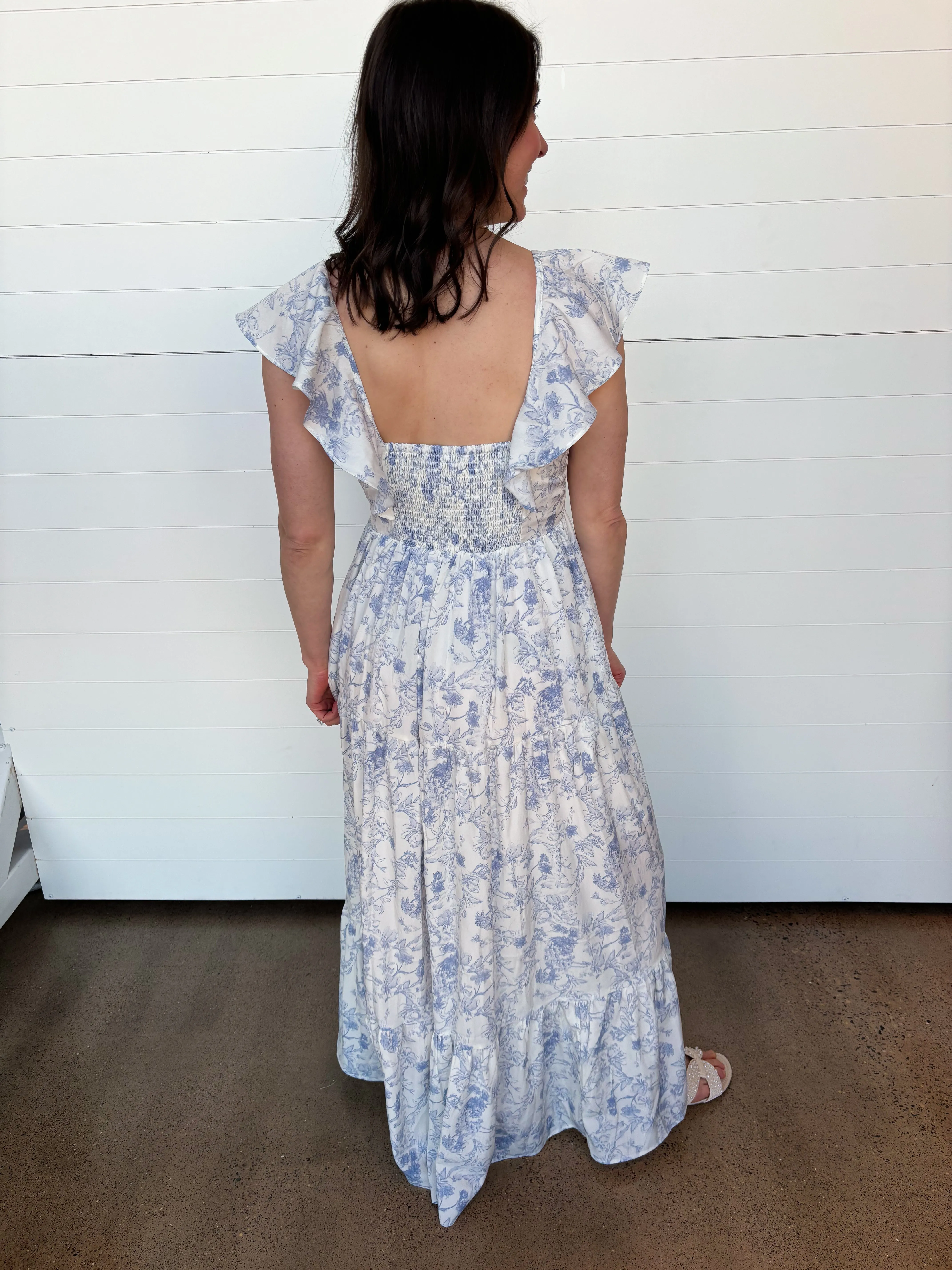 The Annabella Ruffle Sleeve Floral Maxi Dress