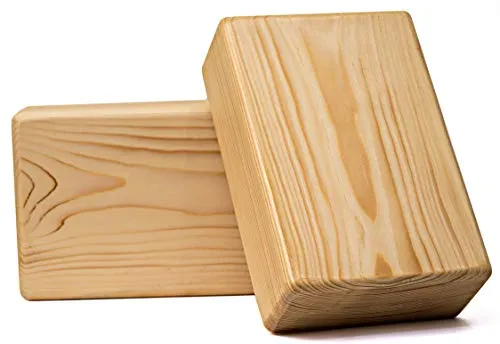 The gym Bucket Yoga Pilates Brick Wooden Block for Yoga Support for Decent Poses (1 Brick  Strap)