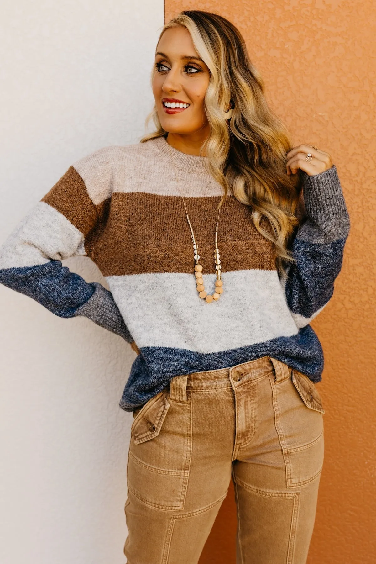 The Musa Color Block Longline Sweater