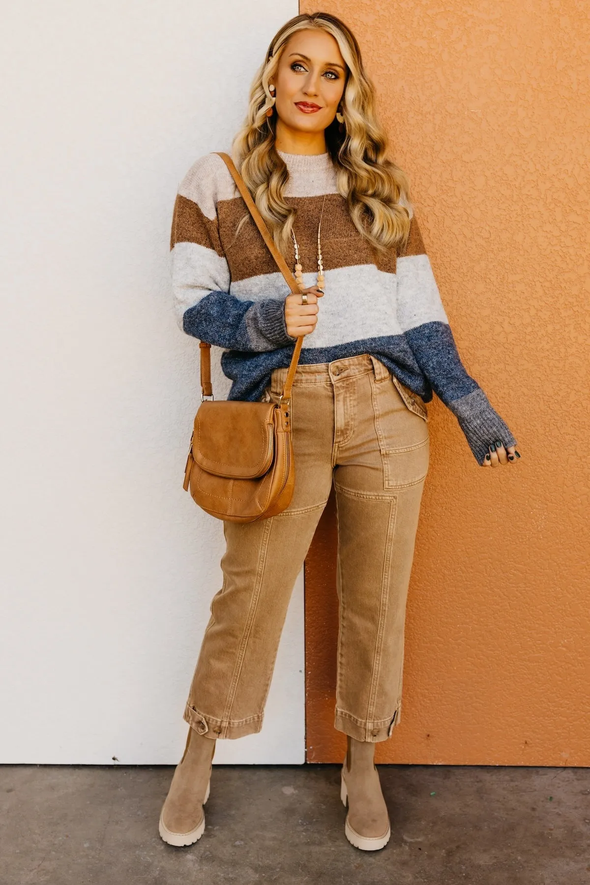 The Musa Color Block Longline Sweater