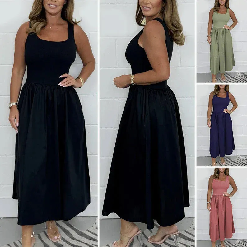 Thea | Sleeveless Square Neck A-Line Dress