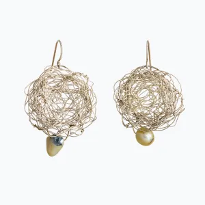 Thick Spun Discs with Blue Pearls
