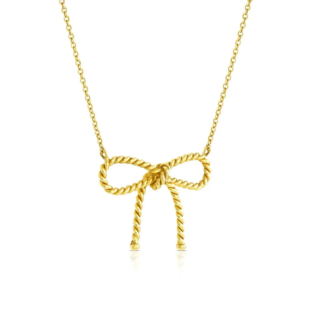 Tiffany & Co. 18K Yellow Gold Bow Necklace - Estate
