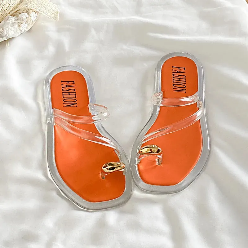 Toe Loop Flats Sandals