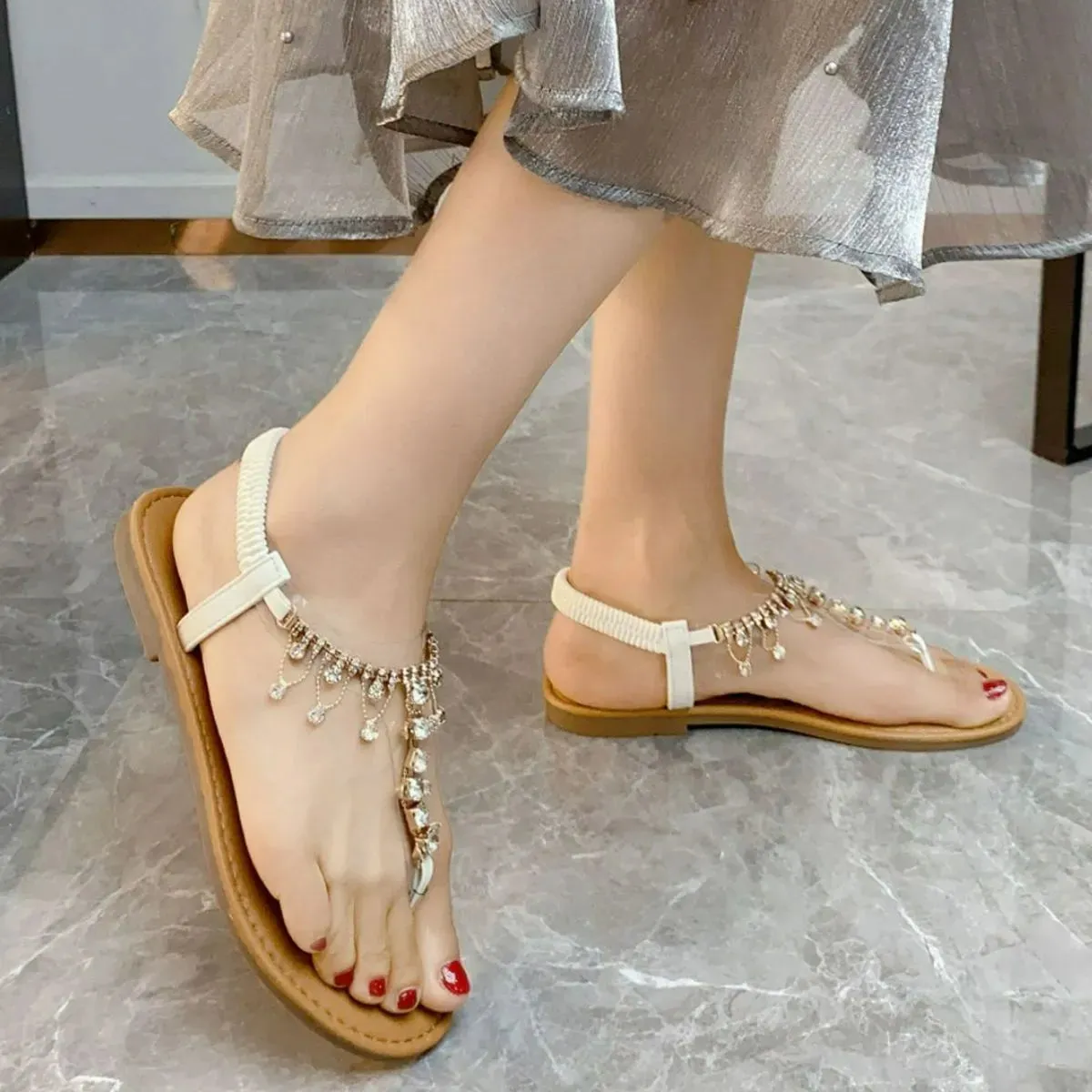 Toe Post Flats Sandals