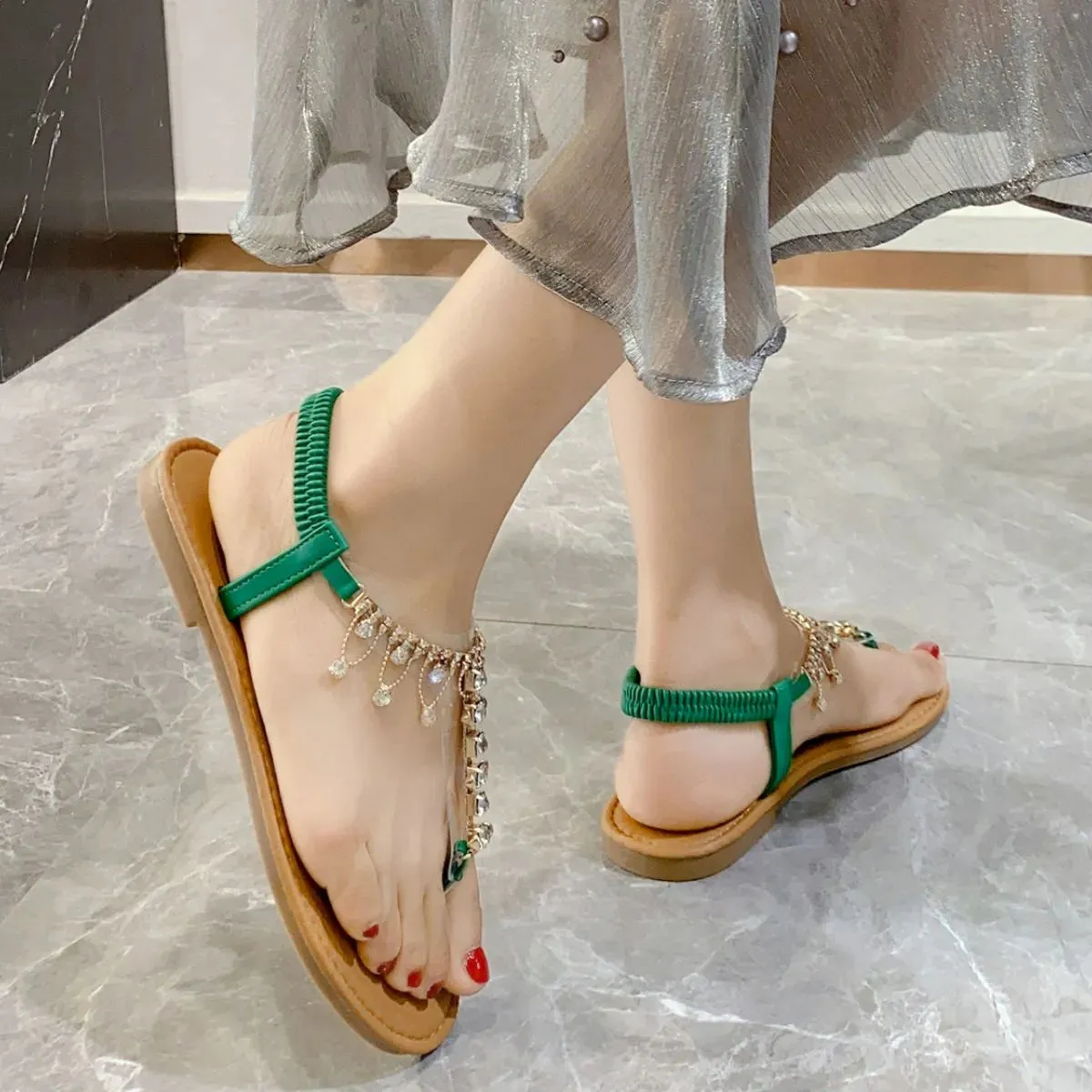 Toe Post Flats Sandals