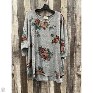 Top 3/4 Sleeve By Bobbie Brooks In Floral Print, Size: 3x