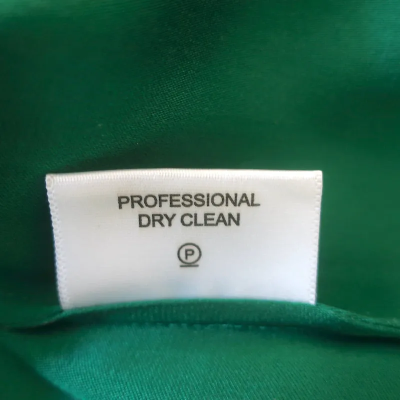 Tory Burch Pussy Bow Blouse Green Silk Satin Size 10 Sleeveless Top