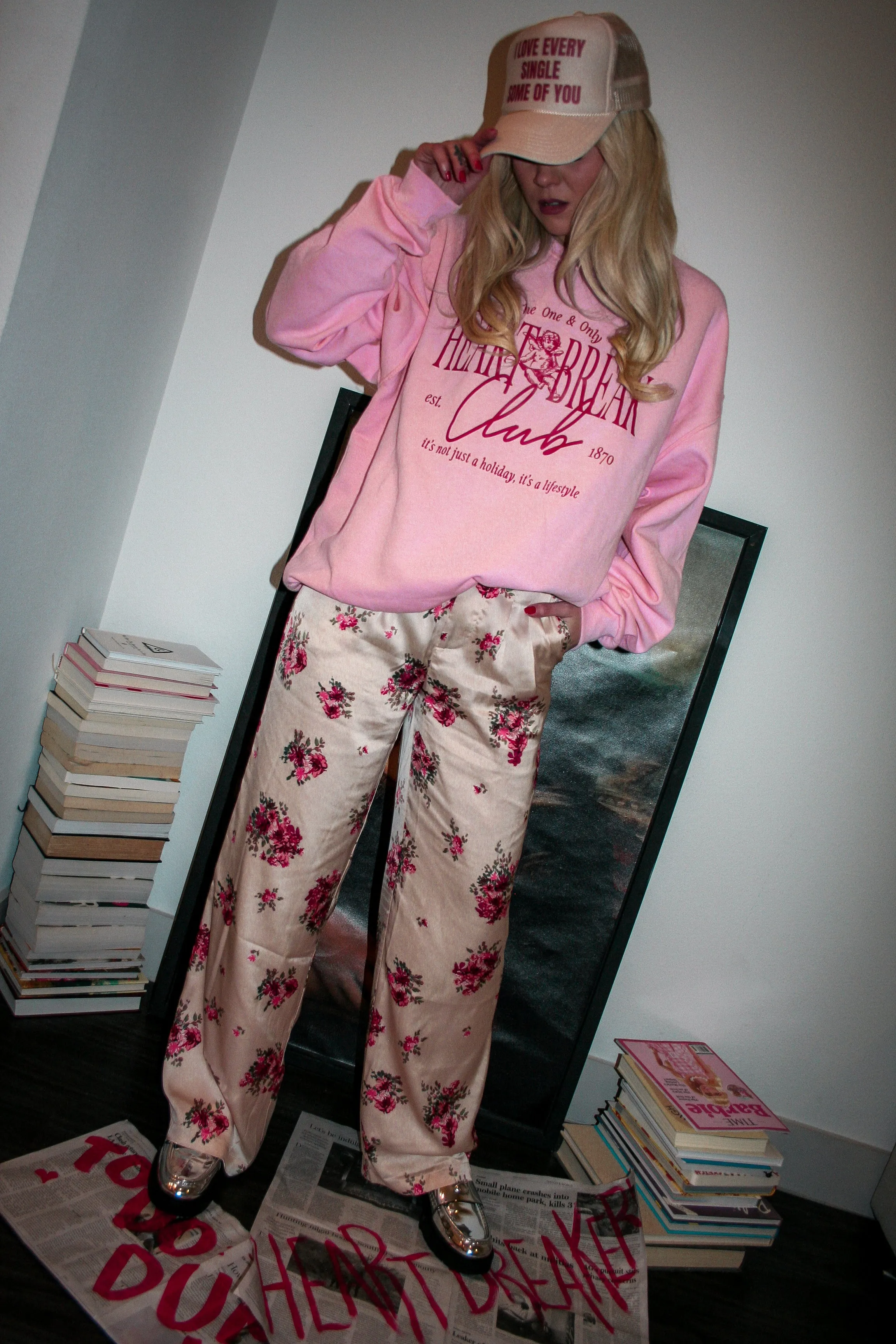 Treat Yourself Flower Satin Trousers