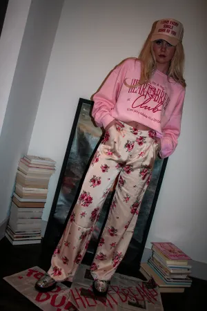 Treat Yourself Flower Satin Trousers