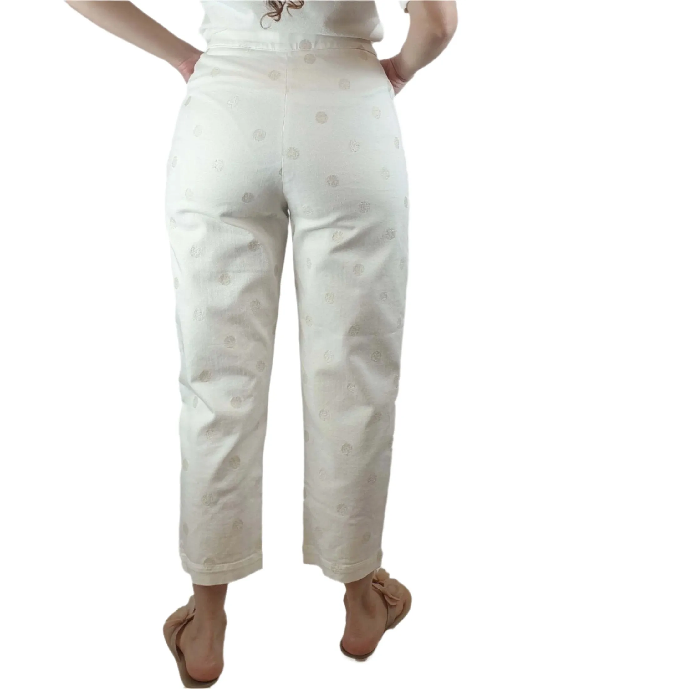 TS white straight leg jeans with  polka dots size S (fits 10)