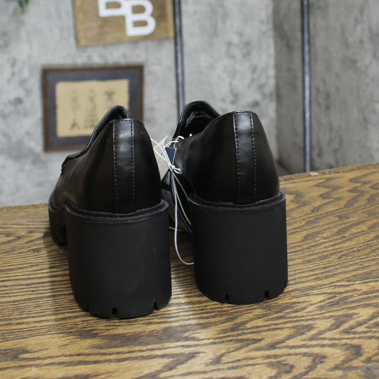 Universal Thread Womens Maisy Loafer Heels with Memory Foam Insole Black 9.5M