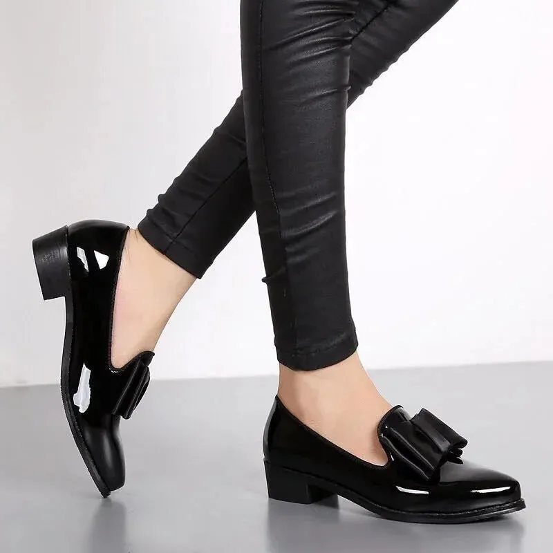 Victoria's Glossy Bow Loafers