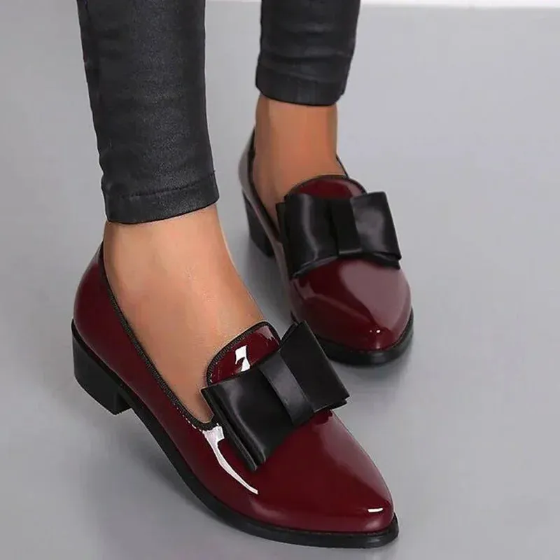 Victoria's Glossy Bow Loafers