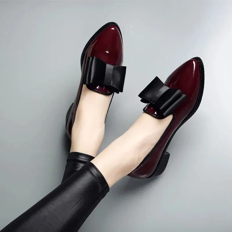 Victoria's Glossy Bow Loafers