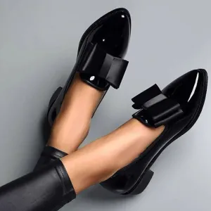 Victoria's Glossy Bow Loafers