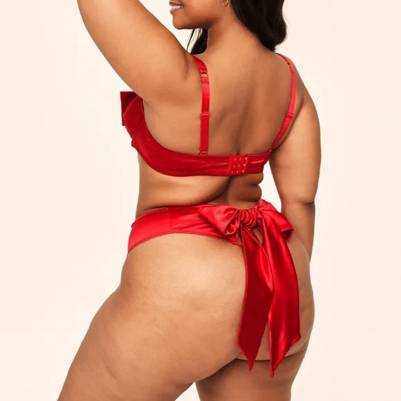 Victoria’s Secret Satin True Red Bow Cut Out Mesh Bra