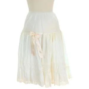 Vintage Can Can Petticoat White Cotton Eyelet 1950s New w/ Tags Size S