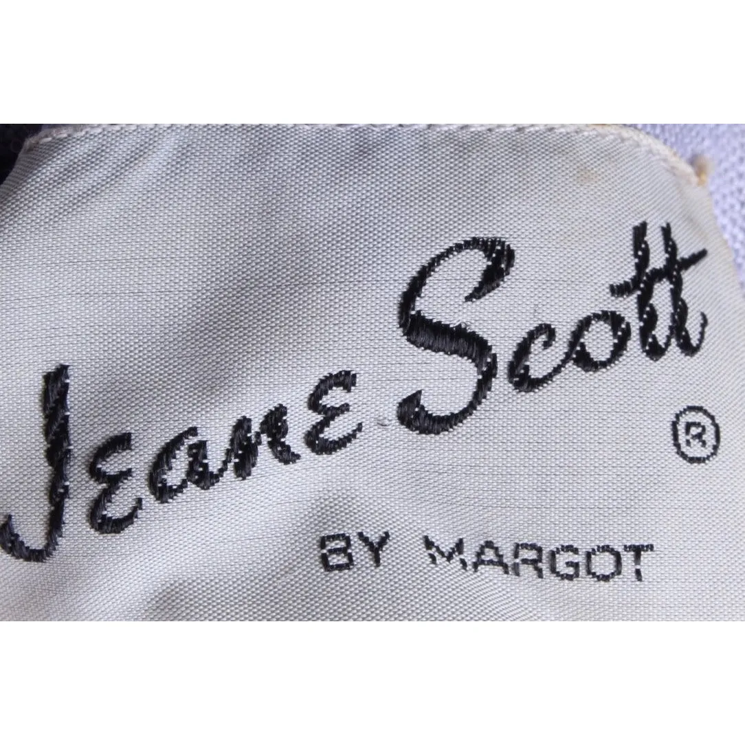 Vintage Jeane Scott Wiggle Dress 1950s Lavender Linen Wisteria Motif Womens S