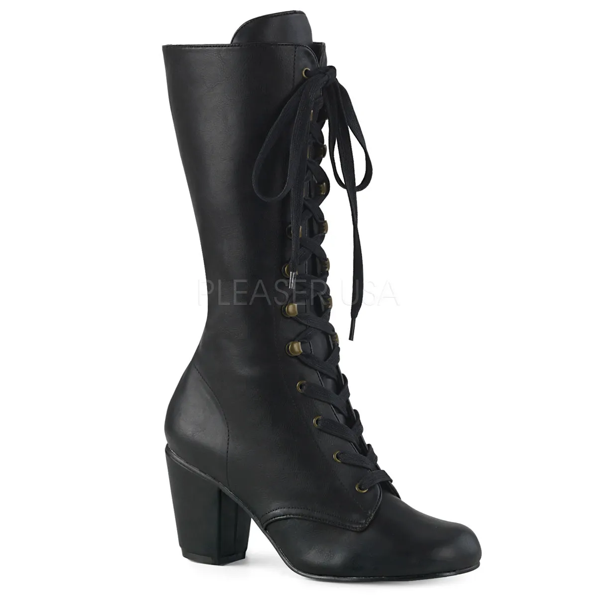 VIVIKA-205  Black Vegan Leather
