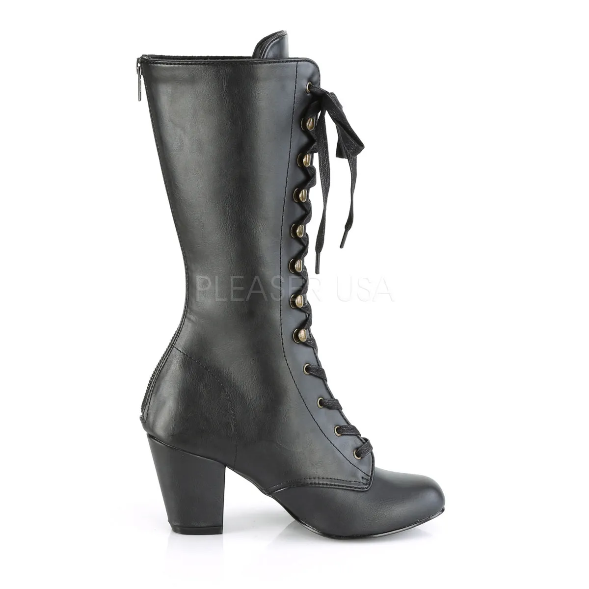 VIVIKA-205  Black Vegan Leather