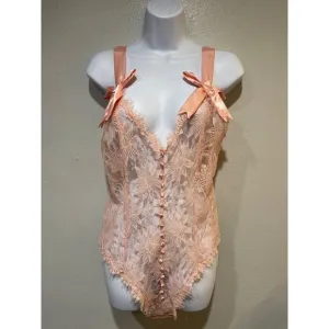 VTG Gold label Victoria’s Secret Floral Lace Teddy Lingerie Nightie Bodysuit