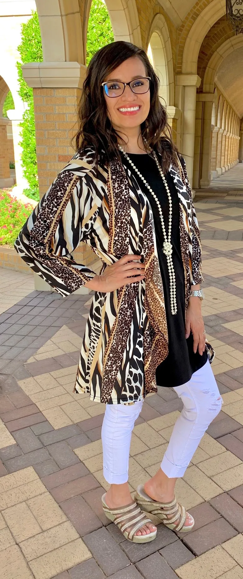 White Animal Cardigan