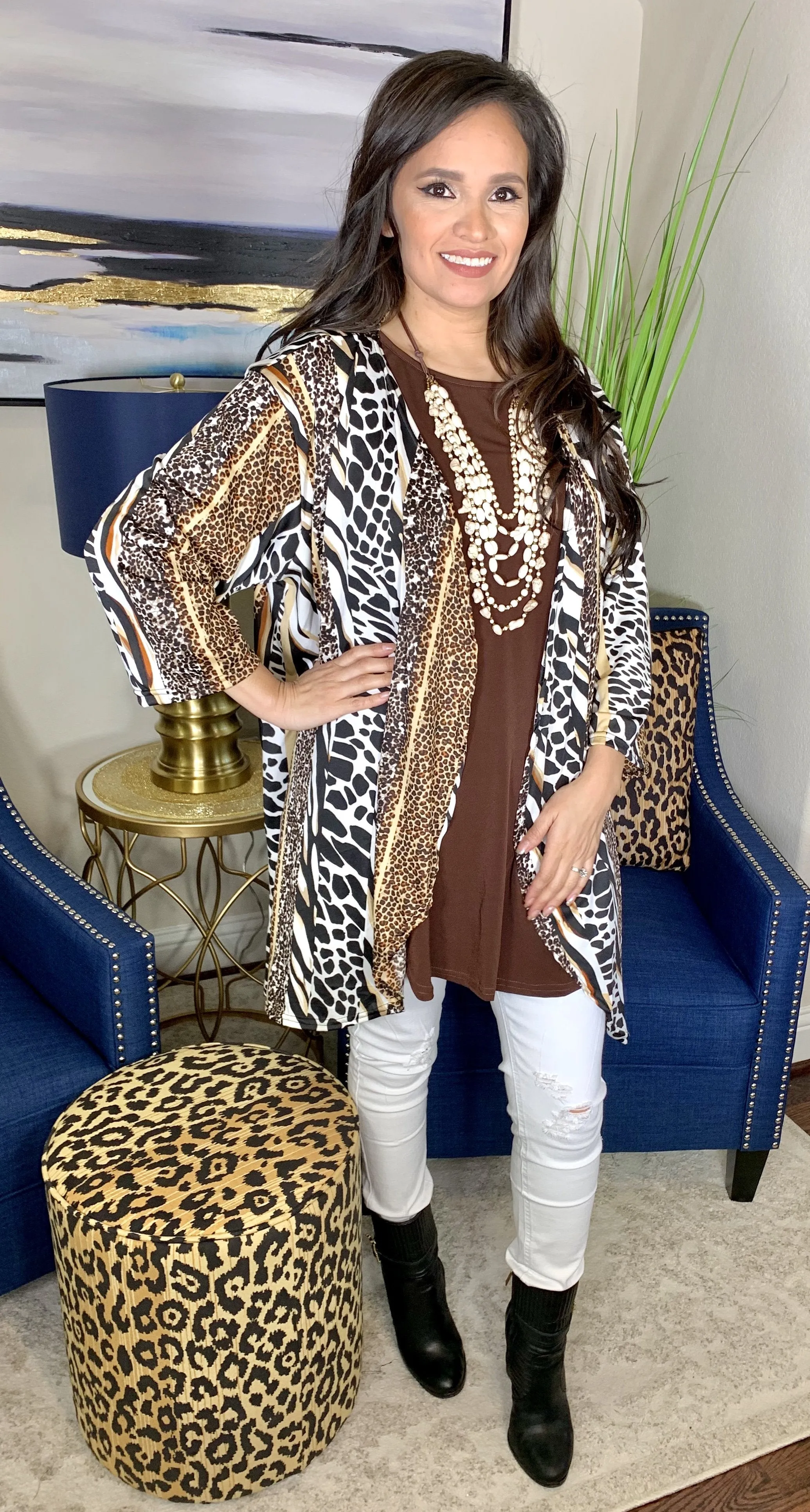 White Animal Cardigan