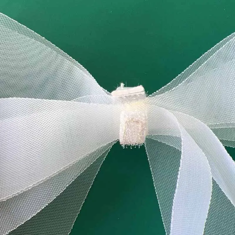 White mesh bow, shoe flower, wedding shoe flower, black mesh flower, detachable bow