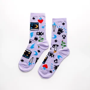 Witchy Mystic Spells Crew Socks - Women's