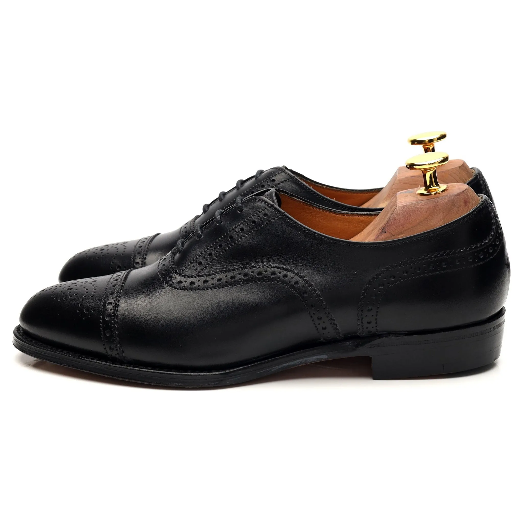 Women's Black Leather Oxford Brogues UK 5 E