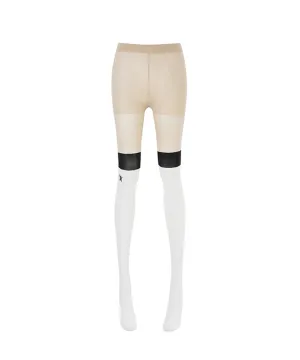 Women's Block Knee Socks Stockings - White
