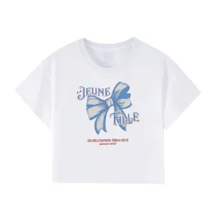 Women's Blue Bow Tee