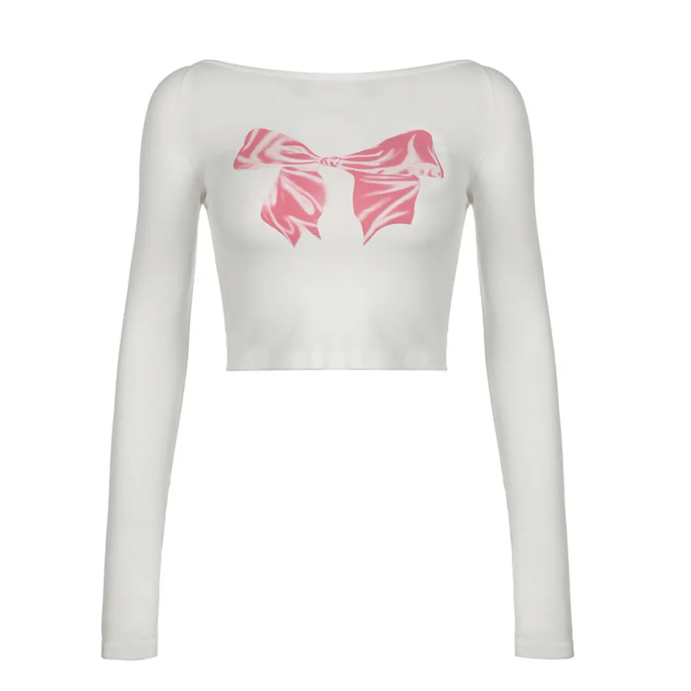 Women's Bow Backless Long Sleeve