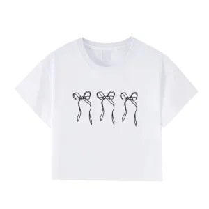 Women's Bow Cropped T-Shirt