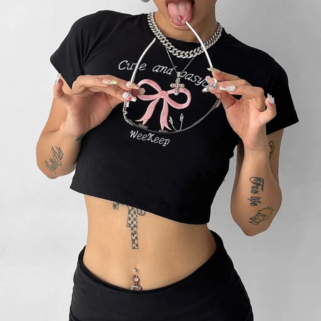 Women's Bow Embroidered T-Shirt